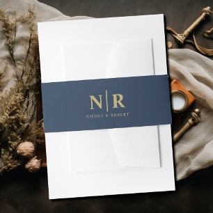 Elegant Bruiloft Monogram Gepersonaliseerd Uitnodigingen Wikkel