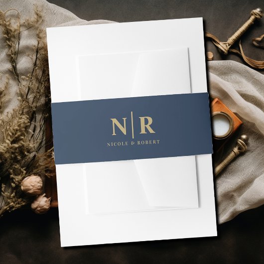 Elegant Bruiloft Monogram Gepersonaliseerd Uitnodigingen Wikkel