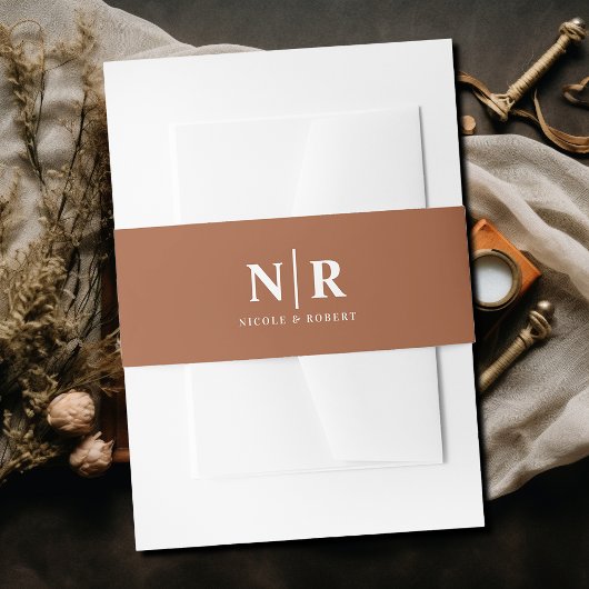 Elegant Bruiloft Monogram Gepersonaliseerd Uitnodigingen Wikkel