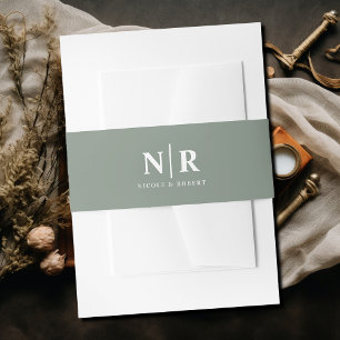 Elegant Bruiloft Monogram Gepersonaliseerd Uitnodigingen Wikkel