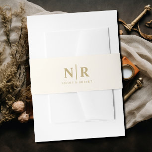 Elegant Bruiloft Monogram Gepersonaliseerd Uitnodigingen Wikkel