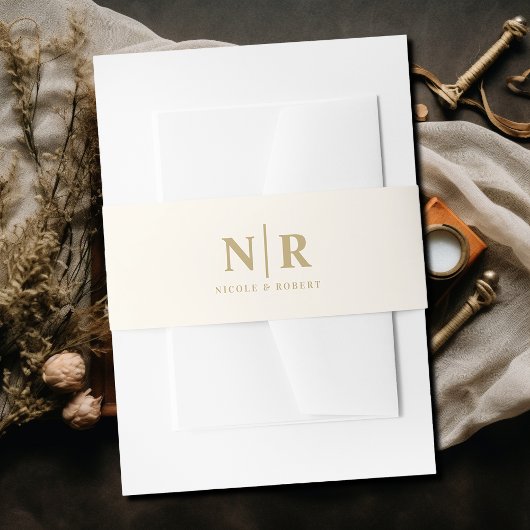 Elegant Bruiloft Monogram Gepersonaliseerd Uitnodigingen Wikkel