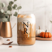 Elegant Bruiloft Monogram Modern Minimalistisch Ko Blikvorm Glas