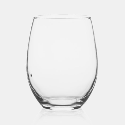 Elegant Bruiloft Monogram Modern Minimalistisch Ko Wijnglas Zonder Voet (Links)