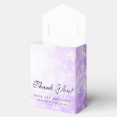 Elegant Bruiloft Monogram Paarse Winter Wonderland Bedankdoosjes (Geopend)