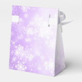 Elegant Bruiloft Monogram Paarse Winter Wonderland Bedankdoosjes (Achterkant)
