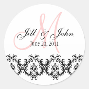 Elegant Bruiloft Monogram Save the Date Sticker