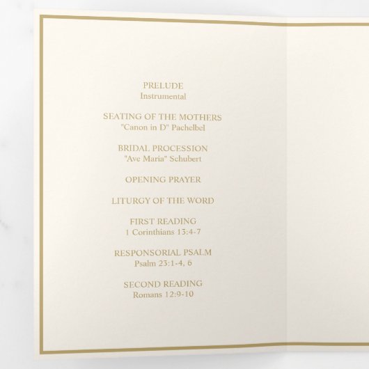 Elegant Bruiloft Monogram Tri-Fold Bruiloft Progra Drieluik Wenskaart (Binnenzijde eerst)