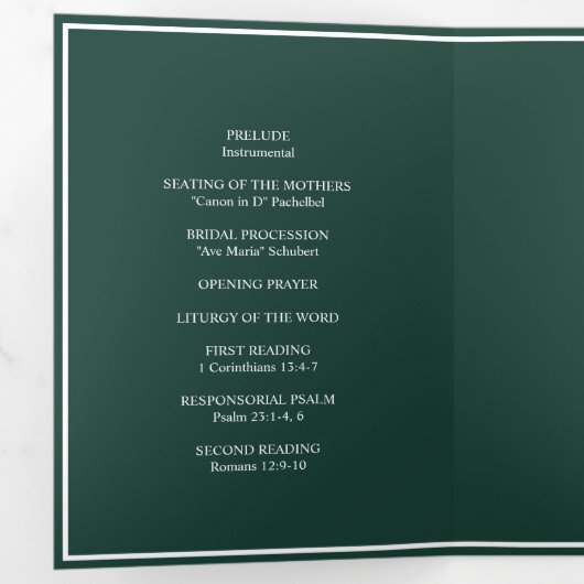 Elegant Bruiloft Monogram Tri-Fold Bruiloft Progra Drieluik Wenskaart (Binnenzijde eerst)