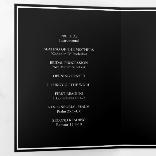 Elegant Bruiloft Monogram Tri-Fold Bruiloft Progra Drieluik Wenskaart (Binnenzijde eerst)