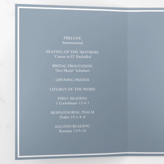 Elegant Bruiloft Monogram Tri-Fold Bruiloft Progra Drieluik Wenskaart (Binnenzijde eerst)