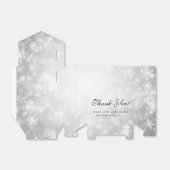 Elegant Bruiloft Monogram Zilveren Winter Wonderla Bedankdoosjes (Uitgevouwen)