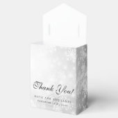 Elegant Bruiloft Monogram Zilveren Winter Wonderla Bedankdoosjes (Geopend)