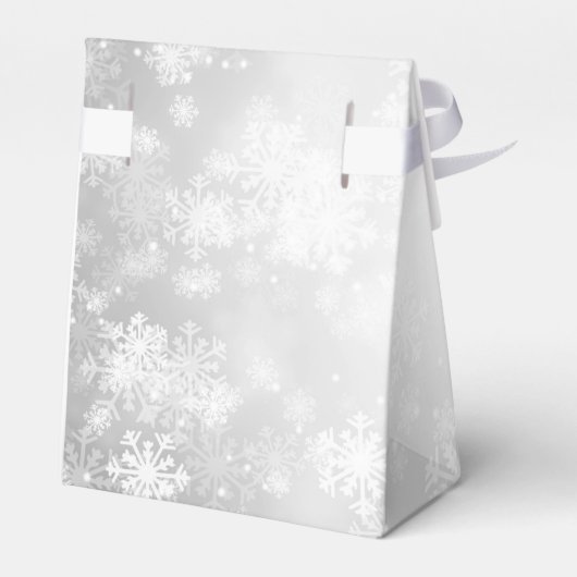 Elegant Bruiloft Monogram Zilveren Winter Wonderla Bedankdoosjes (Achterkant)