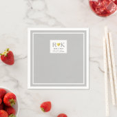 Elegant Bruiloft Monogrammed Grijs Servet (Insitu)