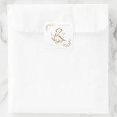 Elegant bruiloft monogrammen met florale ampersand vierkante sticker (Tas)