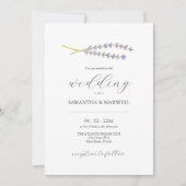 Elegant Bruiloft Nodigt Waterverf Lavendel Kaart (Voorkant)