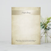  elegant bruiloft oud papier voor gouden strippen custom briefhoofd (Staand voorkant)