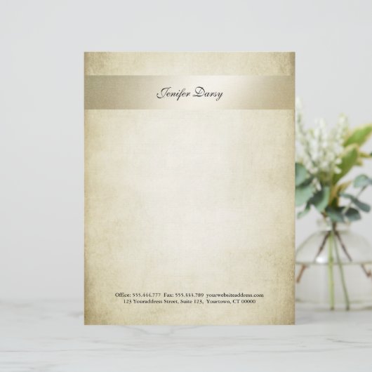  elegant bruiloft oud papier voor gouden strippen custom briefhoofd (Staand voorkant)