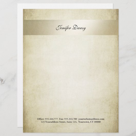  elegant bruiloft oud papier voor gouden strippen custom briefhoofd (Voorkant / Achterkant)