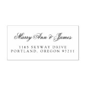 Elegant Bruiloft Paar Naam Adres Zelfinktende Stempel (Design)