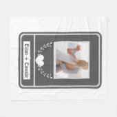 ELEGANT Bruiloft Paar's Foto Namen Fleece Deken (Voorkant (Horizontaal))