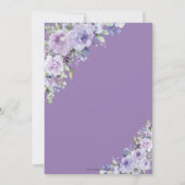 Elegant Bruiloft Paarse Lila Bloemen Gouden Ringen Kaart (Achterkant)