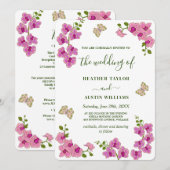 Elegant Bruiloft Paarse Orchideeën Kaart (Voorkant / Achterkant)