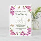 Elegant Bruiloft Paarse Orchideeën Kaart (Staand voorkant)