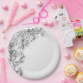 Elegant bruiloft papier quilling ontwerp papieren bordje (Feest)