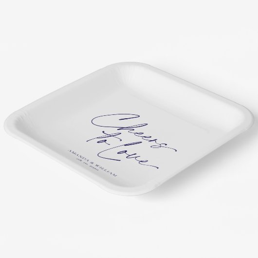 Elegant Bruiloft Papieren Bord - Proost op de Lief (Gebogen)