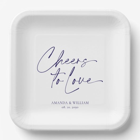 Elegant Bruiloft Papieren Bord - Proost op de Lief (Voorkant)