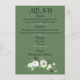 Elegant bruiloft platte menu