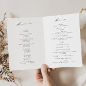 Elegant bruiloft programma boekje, volgorde van se