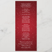 Elegant bruiloft programma sprankelende golf rood programmakaart (Achterkant)