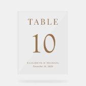 Elegant Bruiloft Receptie Gouden Tafelnummer Acryl Bord (Voorkant)