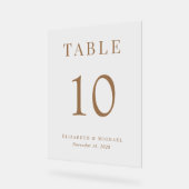 Elegant Bruiloft Receptie Gouden Tafelnummer Acryl Bord (Hoek)