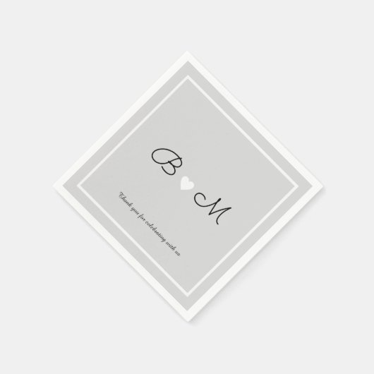 elegant bruiloft receptie grijs servetten (Hoek)