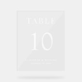 Elegant Bruiloft Receptie Tafelnummer Acryl Bord (Voorkant)