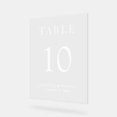 Elegant Bruiloft Receptie Tafelnummer Acryl Bord (Hoek)