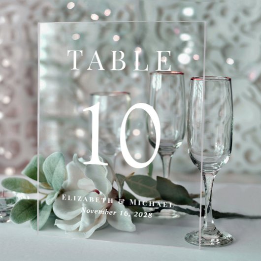 Elegant Bruiloft Receptie Tafelnummer Acryl Bord