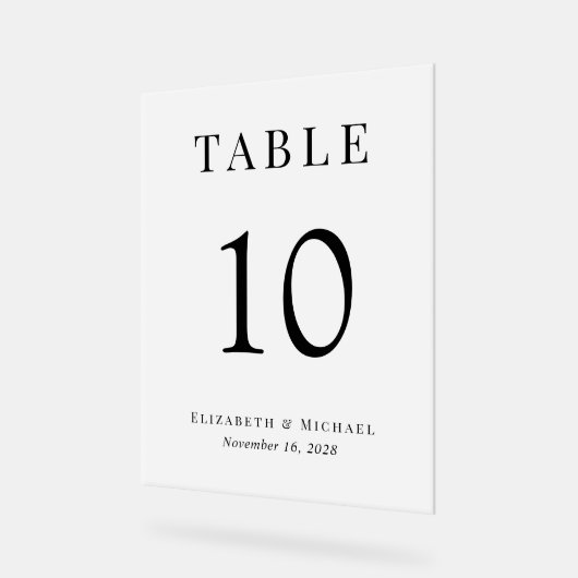Elegant Bruiloft Receptie Tafelnummer Frosted Acryl Bord (Hoek)