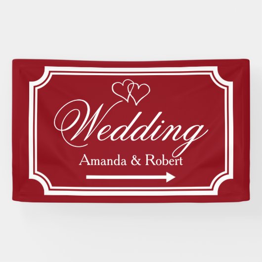 Elegant bruiloft receptiegangbord spandoek (Horizontaal)