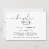 Elegant bruiloft repetitie diner de avond ervoor kaart (Voorkant)