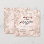 Elegant Bruiloft Roos Gouden Champagne Bokeh Kaart (Voorkant / Achterkant)