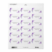 Elegant Bruiloft Roze Blauw Paarse Adreslabel Etiket (Full Sheet)