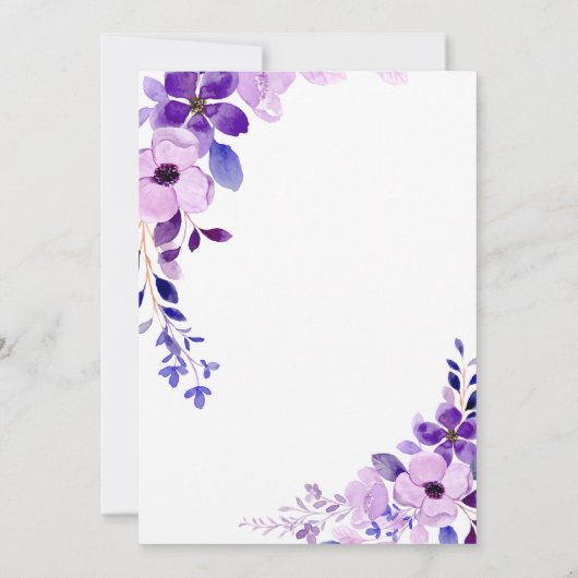 Elegant Bruiloft Roze Blauw Paarse Save the Date (Achterkant)