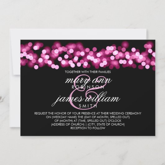 Elegant Bruiloft Roze Hollywood Glam Kaart (Voorkant)
