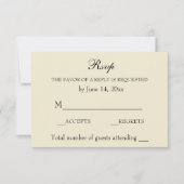 Elegant Bruiloft RSVP Ecru Kant (Voorkant)