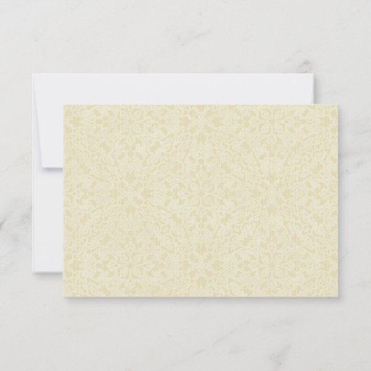 Elegant Bruiloft RSVP Ecru Kant (Achterkant)